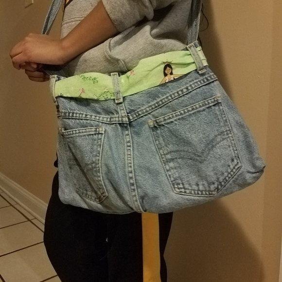 FADED GLORY HANDMADE DENIM SHOULDER HANDBAG - Picture 2 of 8